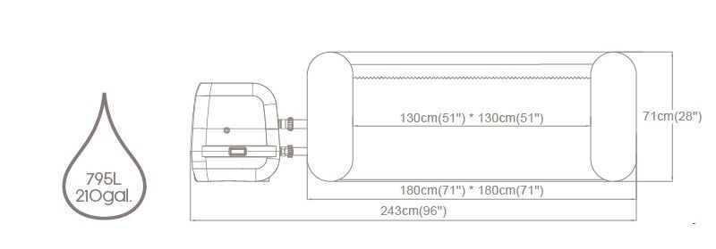 Lay-Z-Spa® 60167 Cabo Smart HydroJet™ Şişme Spa Havuzu, Mobil Uygulama Kontrollü, 4-6 kişilik 180 X 180 X 71 cm