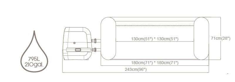 Lay-Z-Spa® 60167 Cabo Smart HydroJet™ Şişme Spa Havuzu, Mobil Uygulama Kontrollü, 4-6 kişilik 180 X 180 X 71 cm
