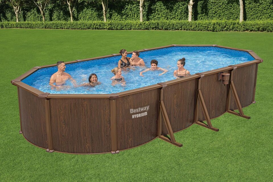 Bestway® 561CW Hydrium™ Çelik Duvarlı Oval Yerüstü Havuz Seti 7,32 m x 3,66 m x 1,32 m
