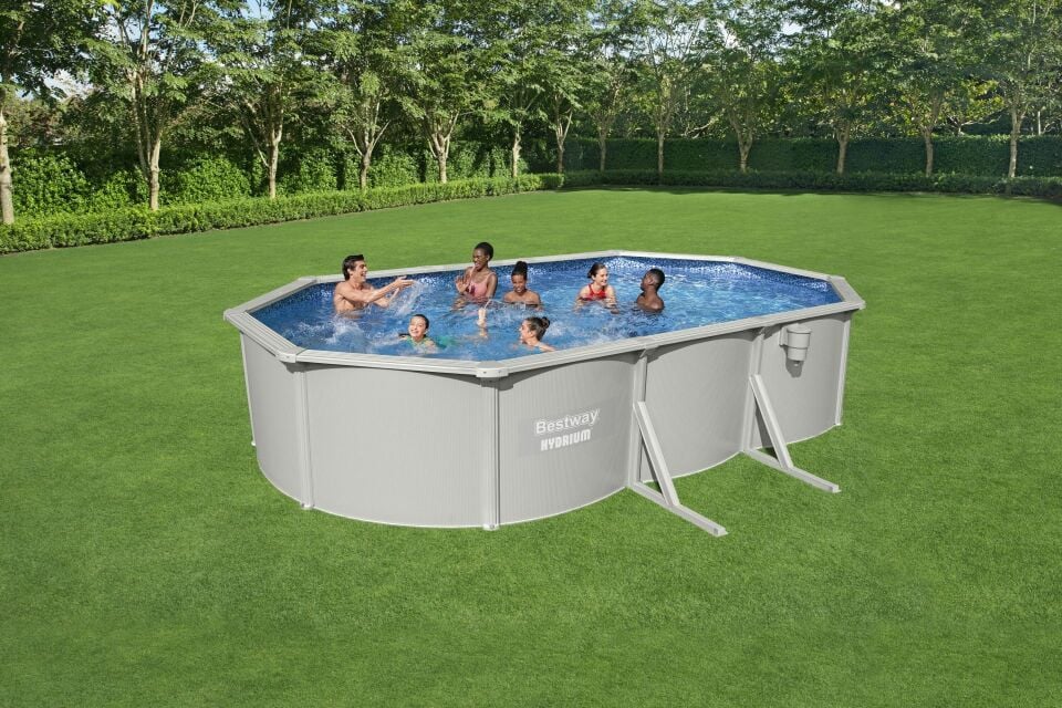 Bestway® 56369 Hydrium™ Çelik Duvarlı Prefabrik Yer Üstü Havuz Seti 6,10 m x 3,66 m x 1,22 m