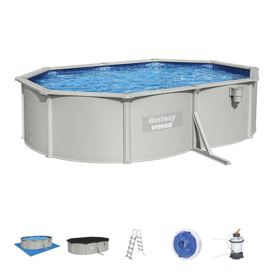 Bestway® 56586 Hydrium™ Çelik Duvarlı Prefabrik Yer Üstü Havuz Seti 5,00 m x 3,66 m x 1,22 m