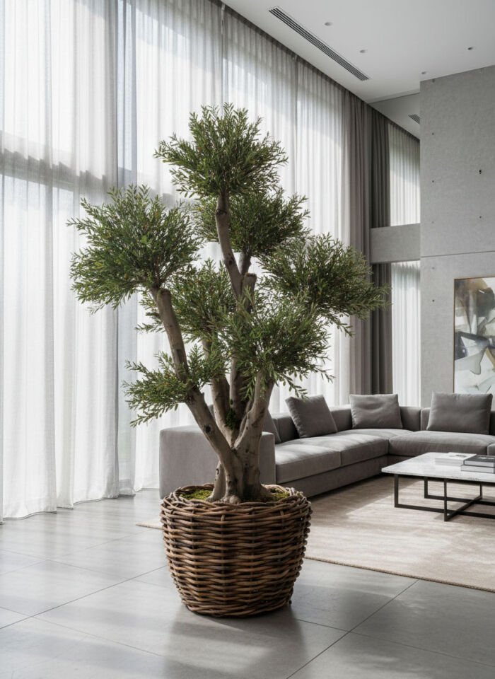 Doğal Gövde Yapay Zeytin UV Ağaç Saksılı 150 X 240 cm SZ2207-008