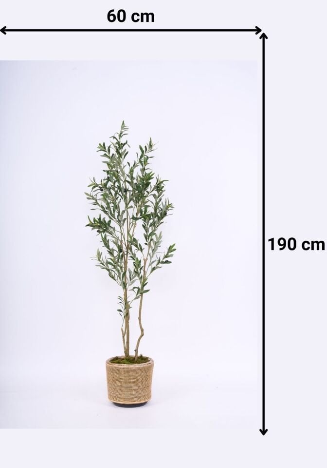 Hazır Gövde Yapay Zeytin Ağaç Saksılı 60 X 190 cm SZ2245-006