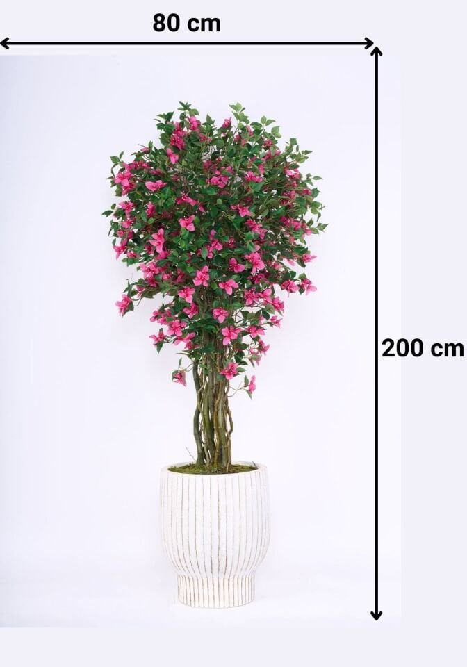 Doğal Ağaç Gövdeli Yapay Begonvil Ağaç Saksılı 80 X 200 cm SB3523-019