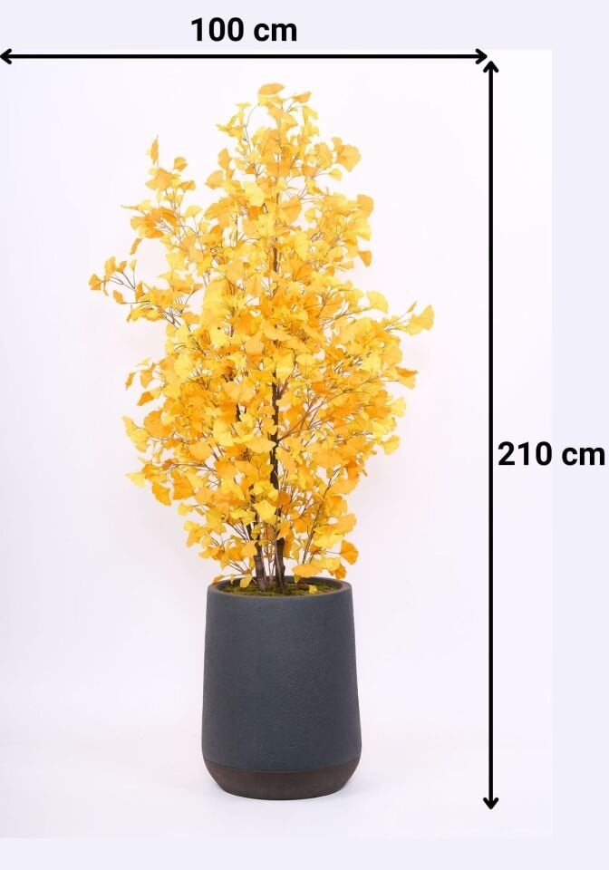Hazır Gövde Yapay Ginkgo Ağaç Saksılı 100 X 210 cm SB3518-024