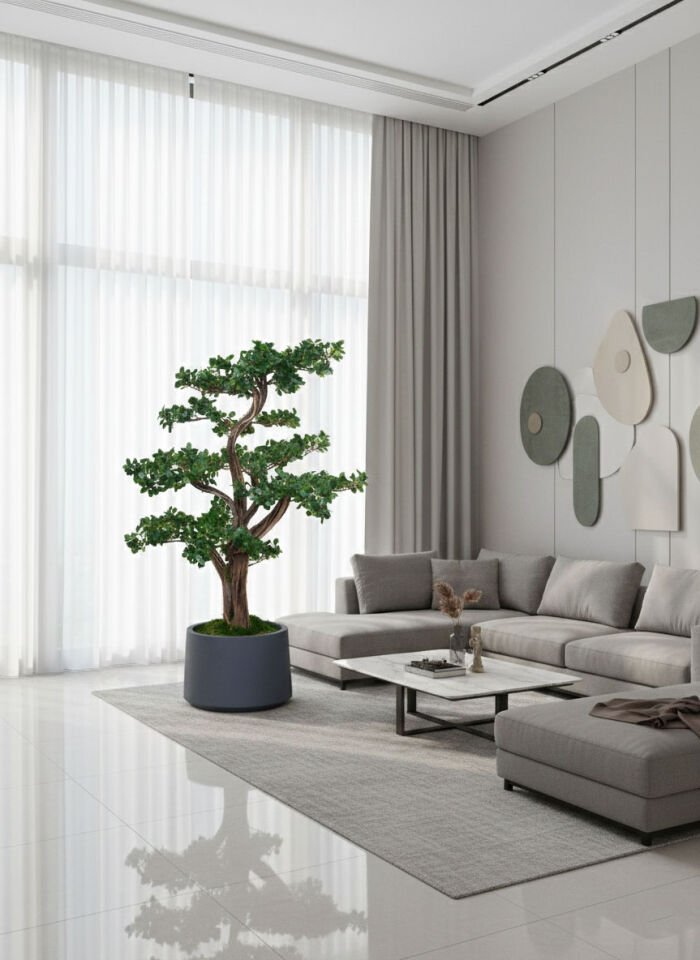 Doğal Gövdeli Yapay Bonsai Ağaç Saksılı 90 X 140 cm SA2195-013