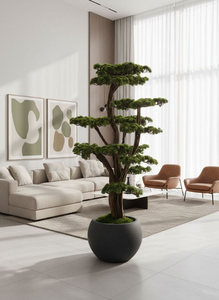 Doğal Gövdeli Yapay Bonsai Ağaç Saksılı 50 X 170 cm SA2238-045