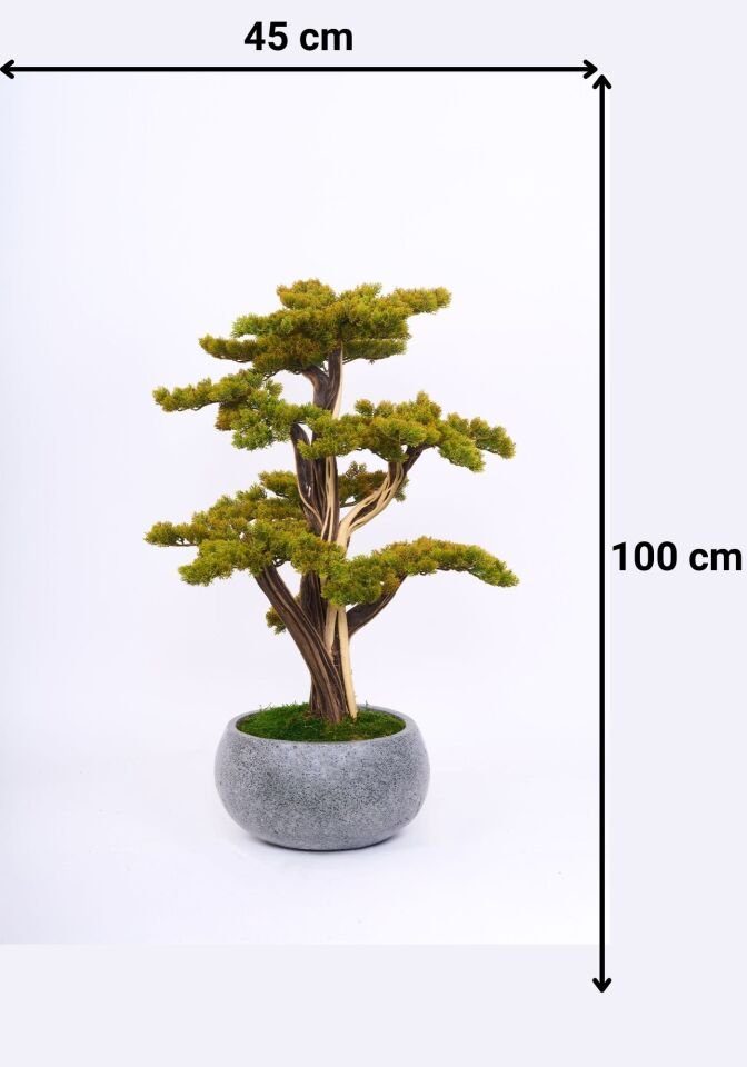 Doğal Gövdeli Yapay Bonsai Ağaç Saksılı 45 X 100 cm SA7432-079
