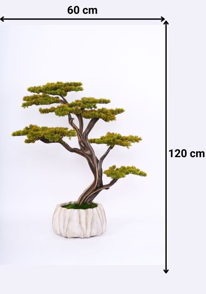 Doğal Gövdeli Yapay Bonsai Ağaç Saksılı 60 X 120 cm SA7432-080