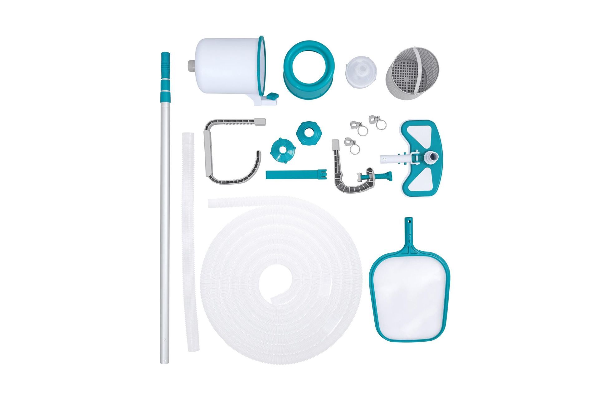 Bestway® 58237 AquaClean™ Delüks Havuz Bakım Seti - Vakum, Havuz İçi Filtre ve Süzgeç ile Birlikte