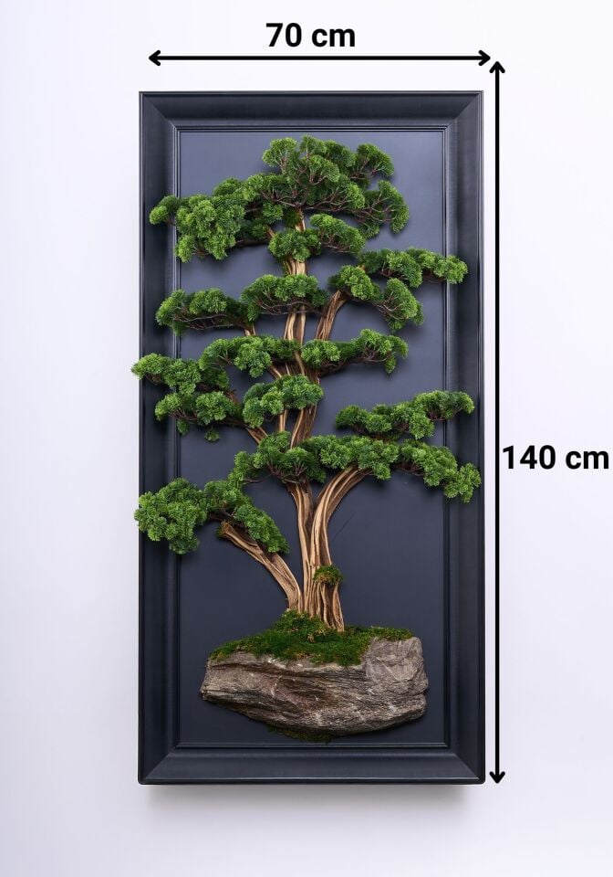 Doğal Ağaç Gövdeli Yapay Bonsai Tablo Dikdörtgen 70 X 140 cm TB-1239