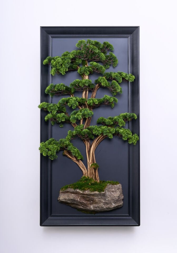 Doğal Ağaç Gövdeli Yapay Bonsai Tablo Dikdörtgen 70 X 140 cm TB-1239