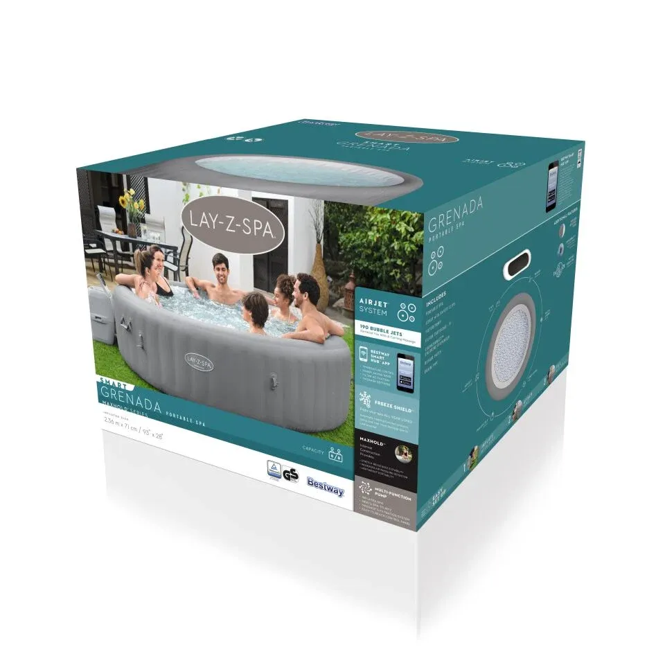 Lay-Z-Spa® 60135 Grenada Smart AirJet™ Şişme Spa Havuzu, 6-8 kişilik 236 X 71 cm