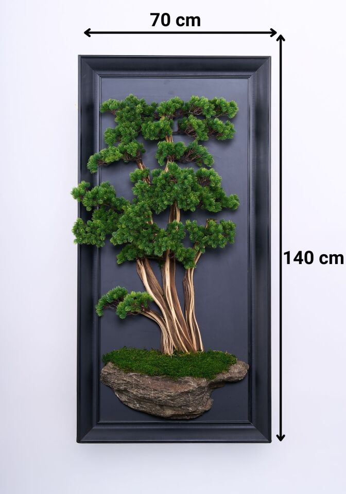 Doğal Ağaç Gövdeli Yapay Bonsai Tablo Dikdörtgen 70 X 140 cm TB-1276