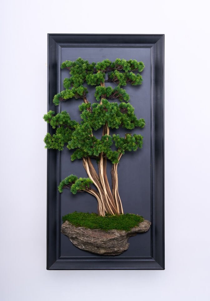 Doğal Ağaç Gövdeli Yapay Bonsai Tablo Dikdörtgen 70 X 140 cm TB-1276