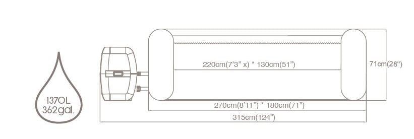 Lay-Z-Spa® 60067 Mauritius Smart AirJet™ Şişme Spa Havuzu, 5-7 kişilik 270 X 180 X 71 cm