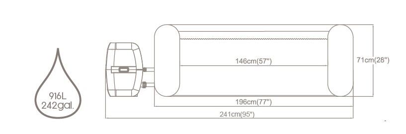 Lay-Z-Spa® 60017 Palm Springs AirJet™ Şişme Spa Havuzu, 4-6 kişilik 196 X 71 cm