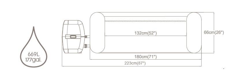 Lay-Z-Spa® 60035 Havana Smart Signature AirJet™  Şişme Spa Havuzu, Mobil Uygulama Kontrollü, 2-4 kişilik 180 X 66 cm