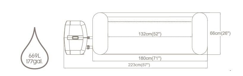 Lay-Z-Spa® 60035 Havana Smart Signature AirJet™  Şişme Spa Havuzu, Mobil Uygulama Kontrollü, 2-4 kişilik 180 X 66 cm