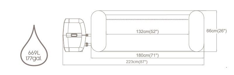 Lay-Z-Spa® 60175 Boracay Smart Signature AirJet™ Şişme Spa Havuzu, Mobil Uygulama Kontrollü, 2-4 kişilik 180 X 66 cm