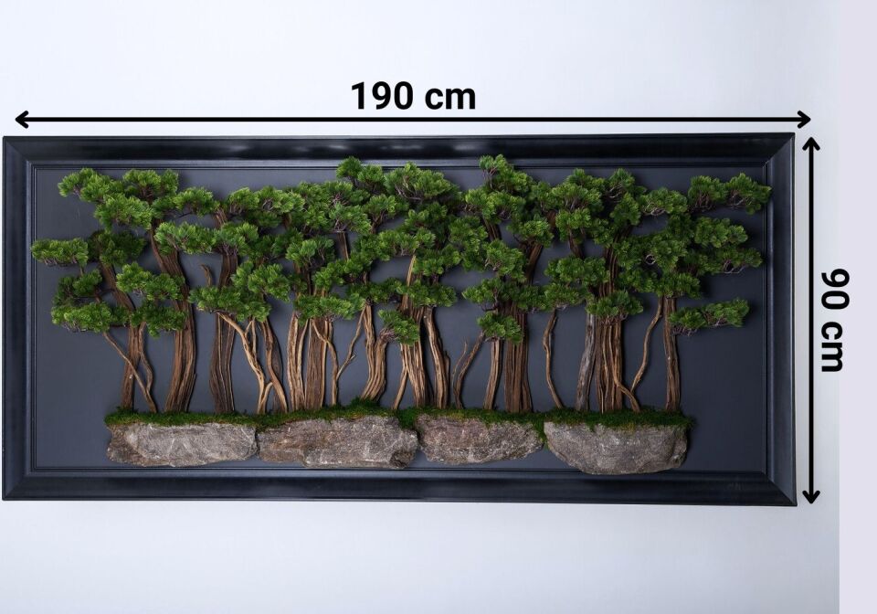 Doğal Ağaç Gövdeli Yapay Bonsai Tablo Dikdörtgen 90 X 190 cm TB-1327