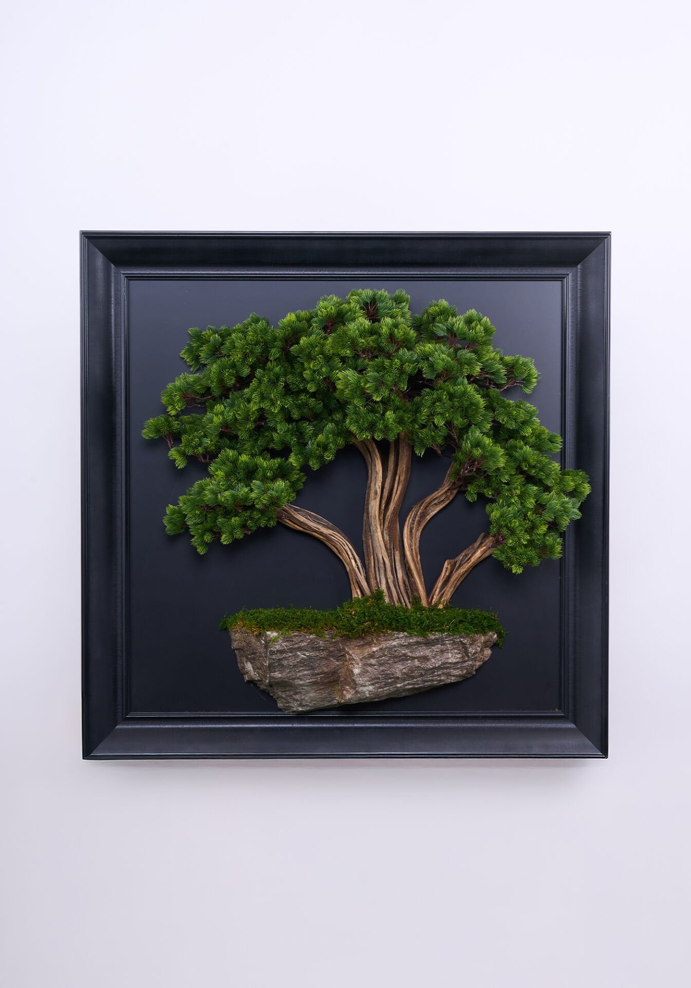 Doğal Ağaç Gövdeli Yapay Bonsai Tablo Dikdörtgen 100 X 100 cm TB-1329