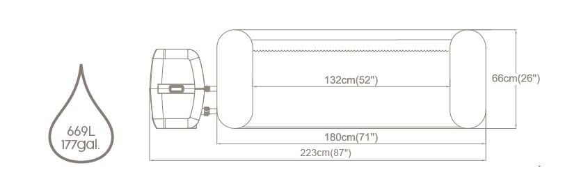 Lay-Z-Spa® 60003 Cancun Signature AirJet™ Şişme Spa Havuzu, 2-4 kişilik 180 X 66 cm