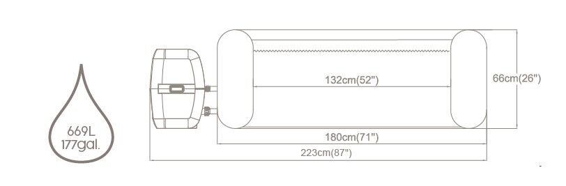 Lay-Z-Spa® 60003 Cancun Signature AirJet™ Şişme Spa Havuzu, 2-4 kişilik 180 X 66 cm