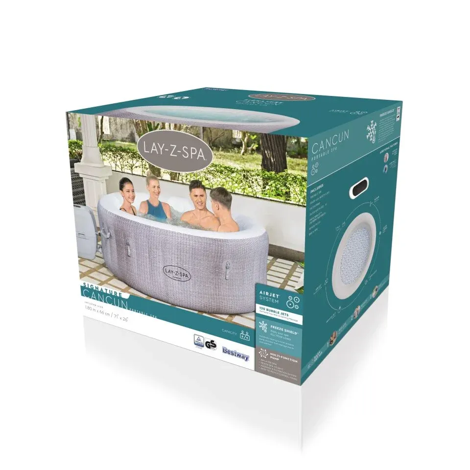 Lay-Z-Spa® 60003 Cancun Signature AirJet™ Şişme Spa Havuzu, 2-4 kişilik 180 X 66 cm