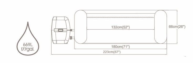 Lay-Z-Spa® 60001 Miami AirJet™ Şişme Spa Havuzu, 2-4 kişilik 180 X 66 cm
