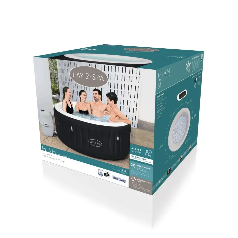 Lay-Z-Spa® 60001 Miami AirJet™ Şişme Spa Havuzu, 2-4 kişilik 180 X 66 cm