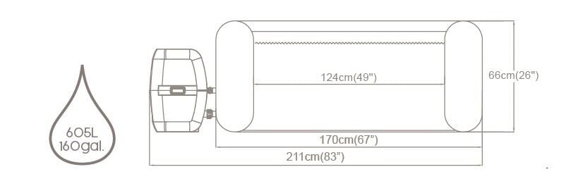 Lay-Z-Spa® 60061 Aruba Signature AirJet™ Şişme Spa Havuzu, 2-3 kişilik 170 X 66 cm