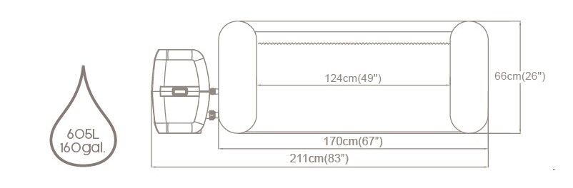 Lay-Z-Spa® 60061 Aruba Signature AirJet™ Şişme Spa Havuzu, 2-3 kişilik 170 X 66 cm