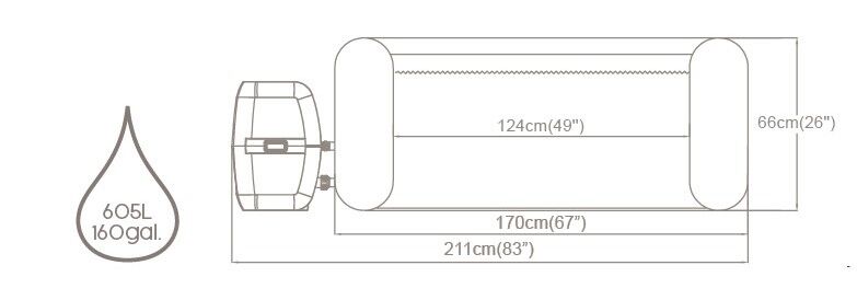 Lay-Z-Spa® 60037 St. Lucia AirJet™  Şişme Spa Havuzu, 2-3 kişilik 170 X 66 cm