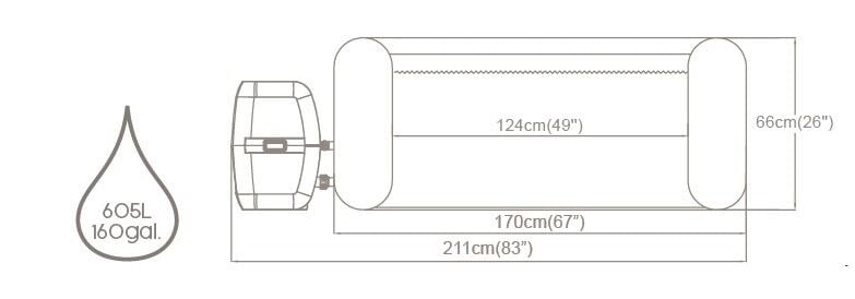 Lay-Z-Spa® 60037 St. Lucia AirJet™  Şişme Spa Havuzu, 2-3 kişilik 170 X 66 cm