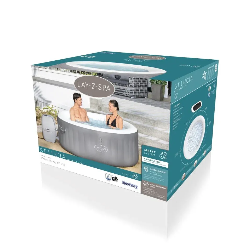 Lay-Z-Spa® 60037 St. Lucia AirJet™  Şişme Spa Havuzu, 2-3 kişilik 170 X 66 cm