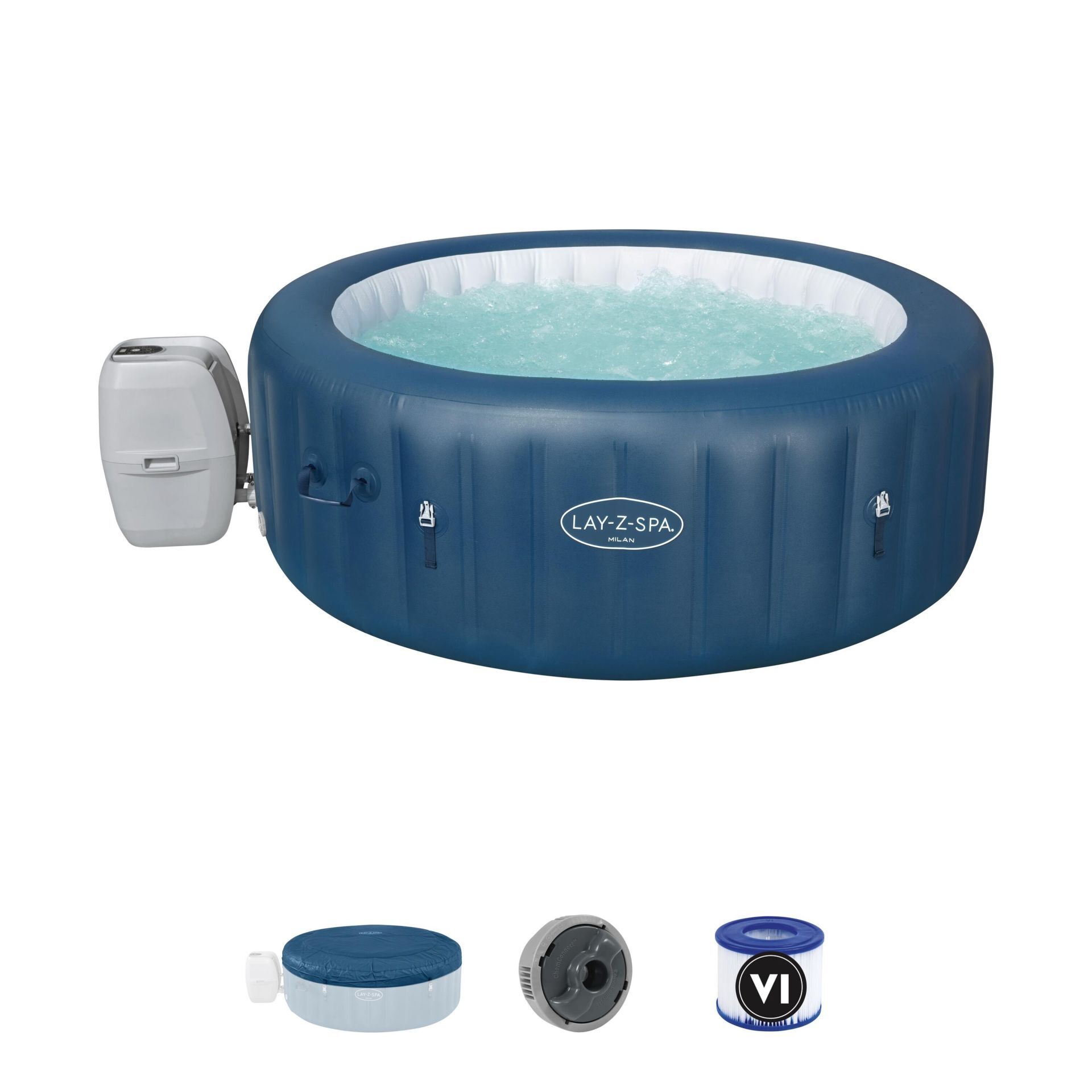 Lay-Z-Spa® 60029 Milan Smart AirJet Plus™ Şişme Spa Havuzu, Mobil Uygulama Kontrollü, 4-6 kişilik