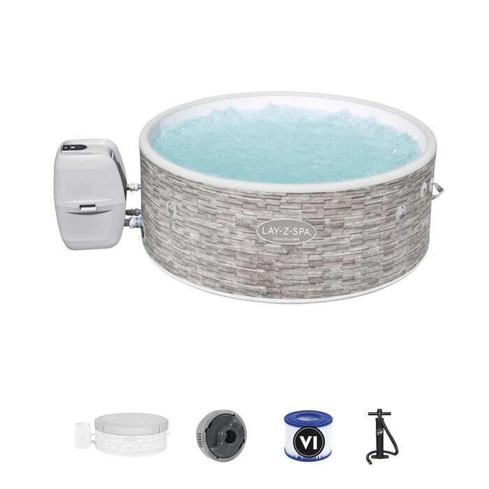 Lay-Z-Spa® 60027 Vancouver AirJet Plus™  Şişme Spa Havuzu,  Mobil Uygulama Kontrollü, 3-5 kişilik 155 X 60 cm