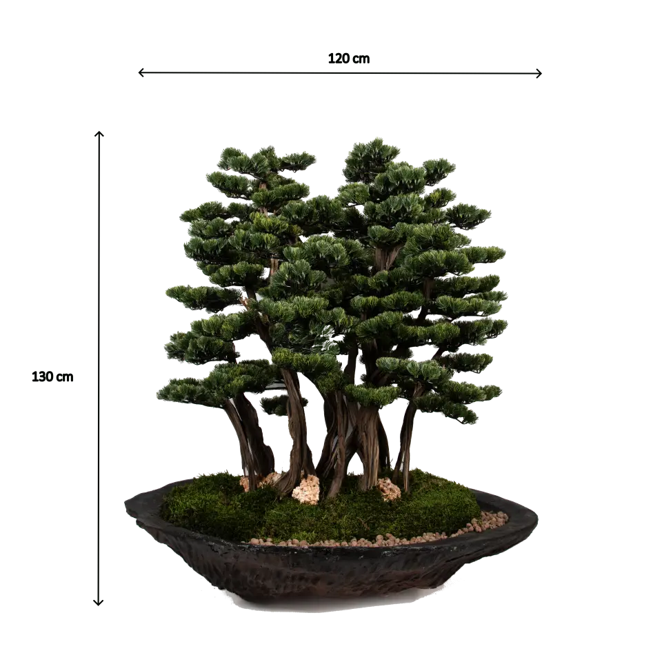 Doğal Gövdeli Yapay Bonsai Ağaç Saksılı 120 X 130 cm SA2192-001