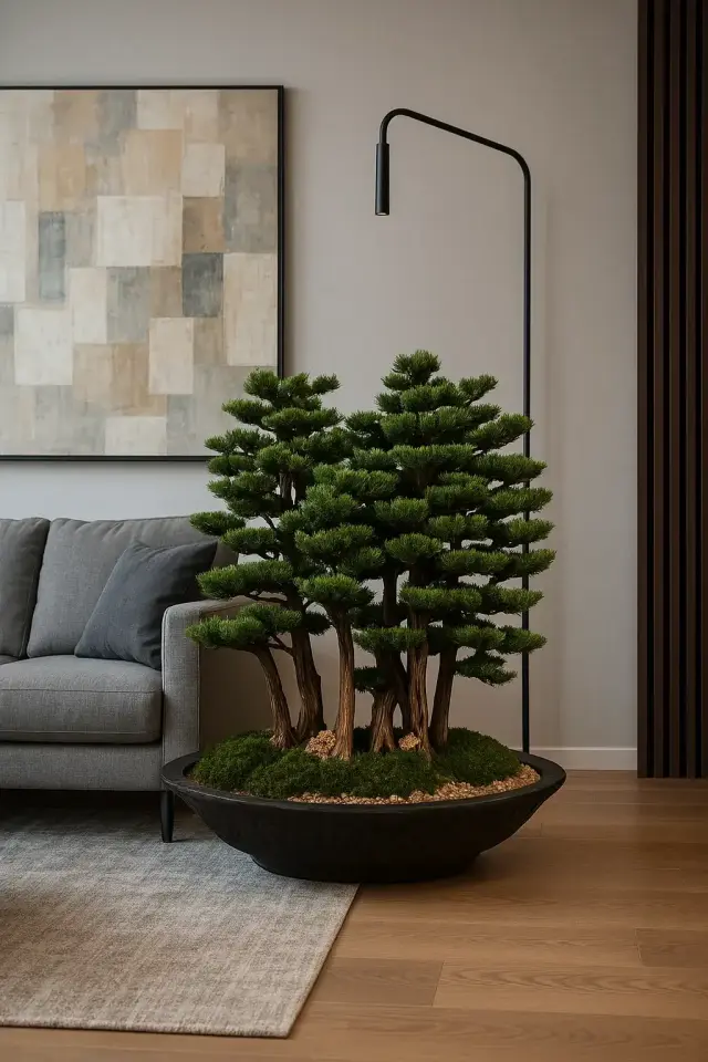 Doğal Gövdeli Yapay Bonsai Ağaç Saksılı 120 X 130 cm SA2192-001