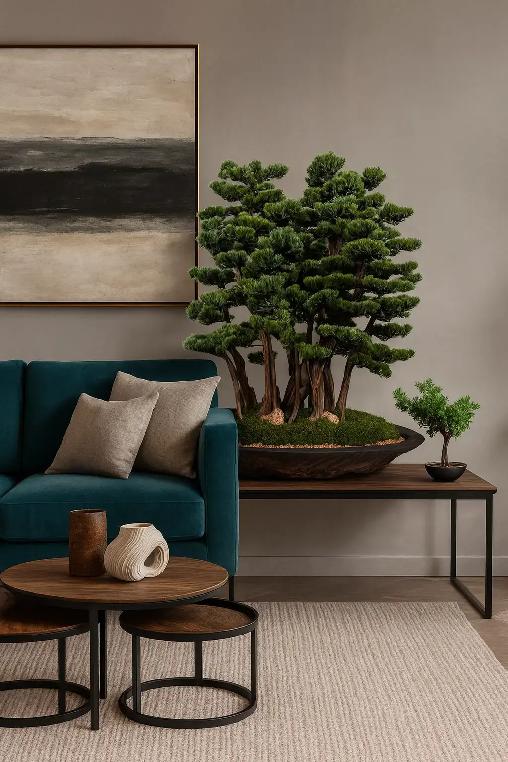 Doğal Gövdeli Yapay Bonsai Ağaç Saksılı 120 X 130 cm SA2192-001