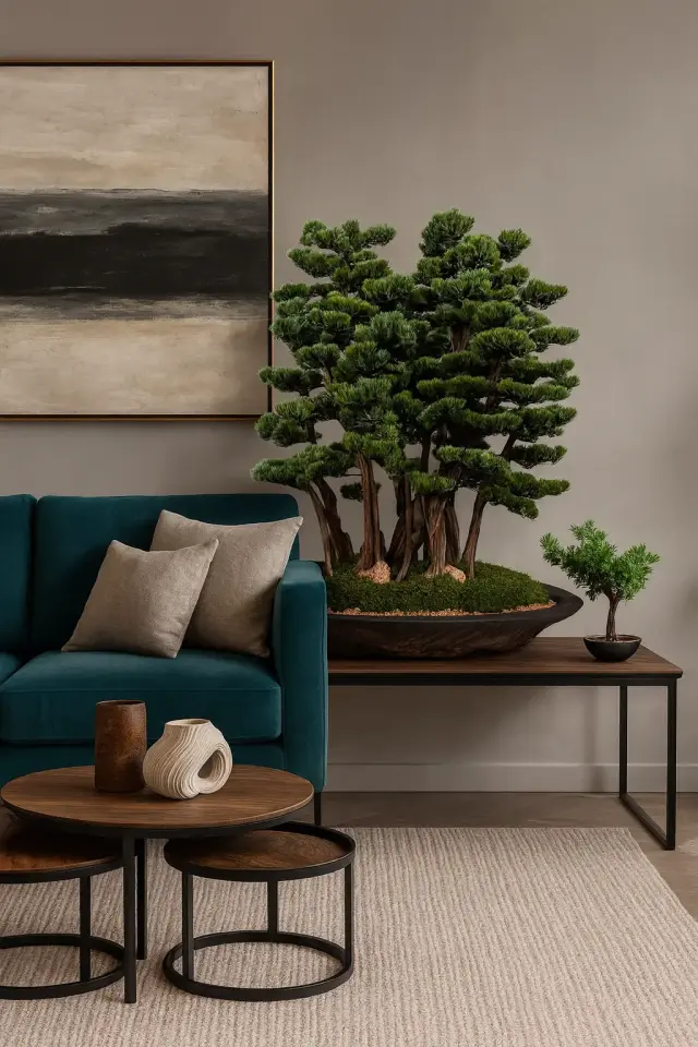 Doğal Gövdeli Yapay Bonsai Ağaç Saksılı 120 X 130 cm SA2192-001