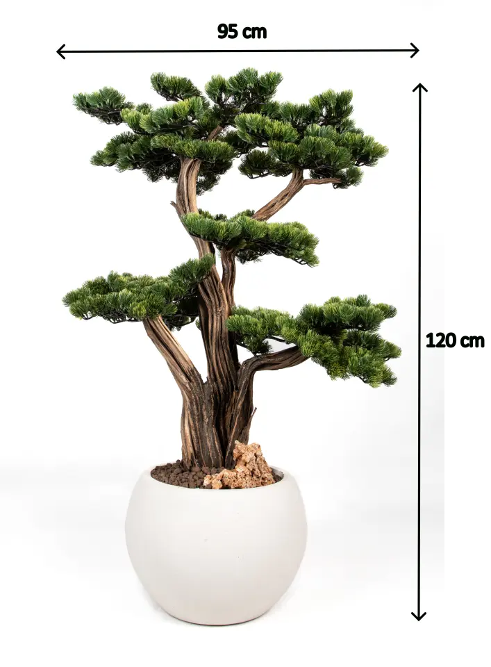 Doğal Gövdeli Yapay Bonsai Ağaç Saksılı 95 X 120 cm SA2192-002