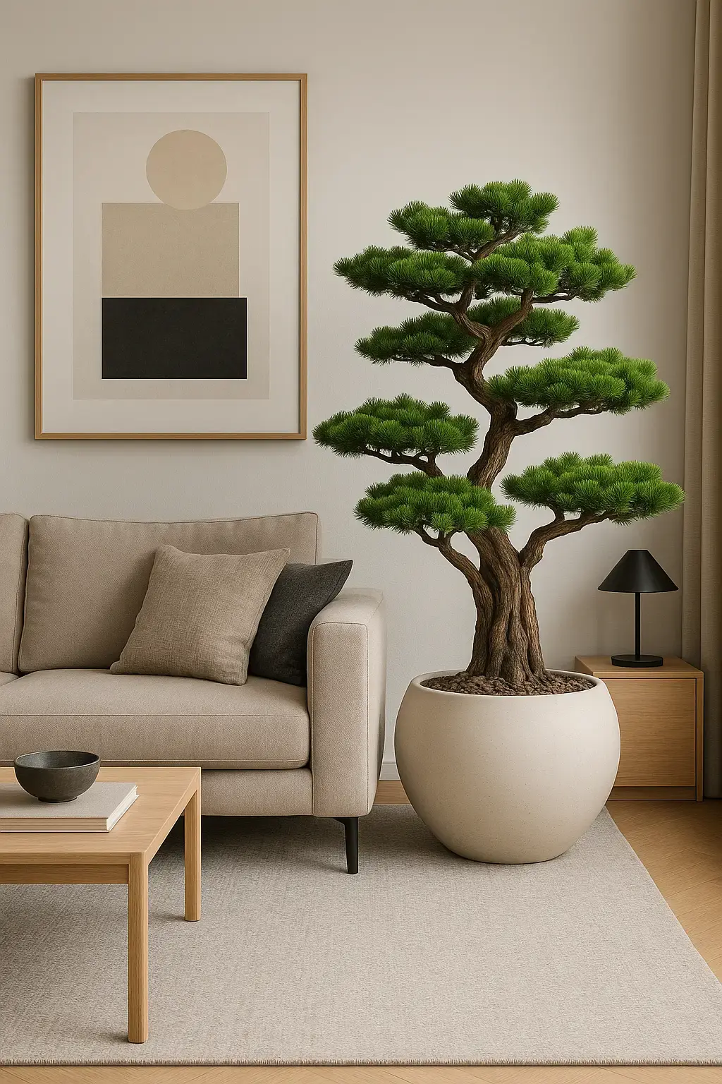 Doğal Gövdeli Yapay Bonsai Ağaç Saksılı 95 X 120 cm SA2192-002