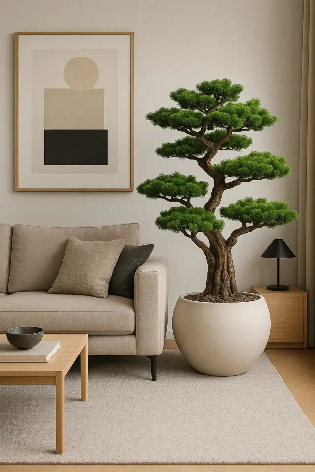 Doğal Gövdeli Yapay Bonsai Ağaç Saksılı 95 X 120 cm SA2192-002