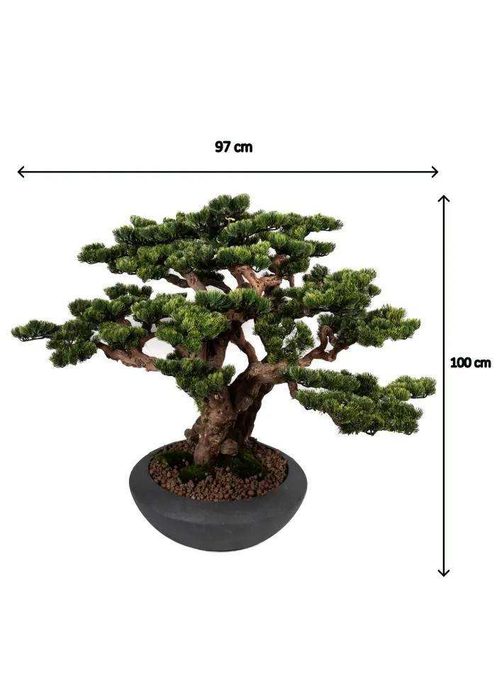 Doğal Gövdeli Yapay Bonsai Ağaç Saksılı 97 X 100 cm SA2192-004