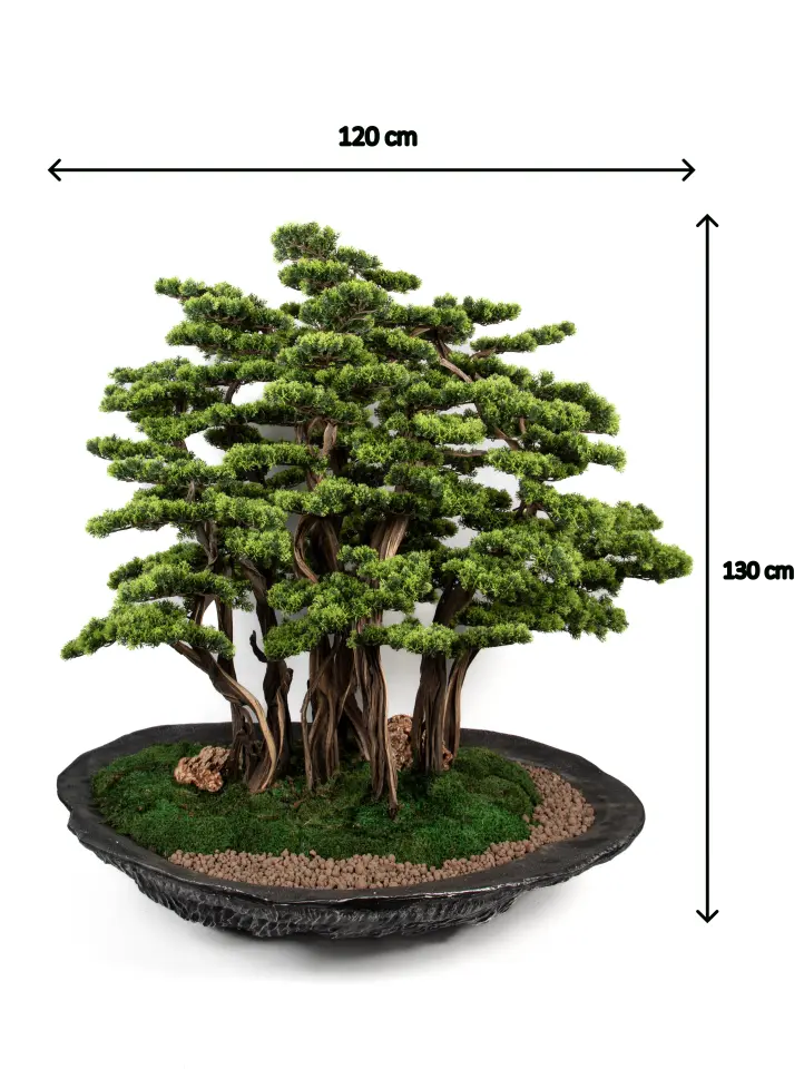 Doğal Gövdeli Yapay Bonsai Ağaç Saksılı 120 X 130 cm SA2193-001