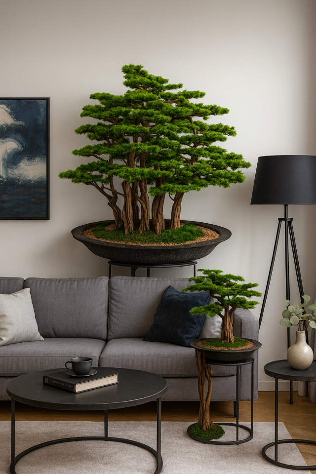 Doğal Gövdeli Yapay Bonsai Ağaç Saksılı 120 X 130 cm SA2193-001
