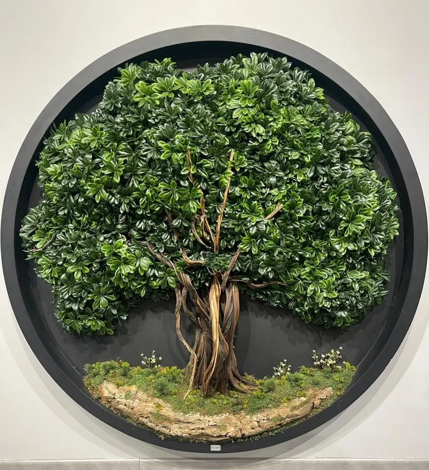 Doğal Ağaç Gövdeli Yapay Bonsai Tablo Daire 160 cm TB-1053
