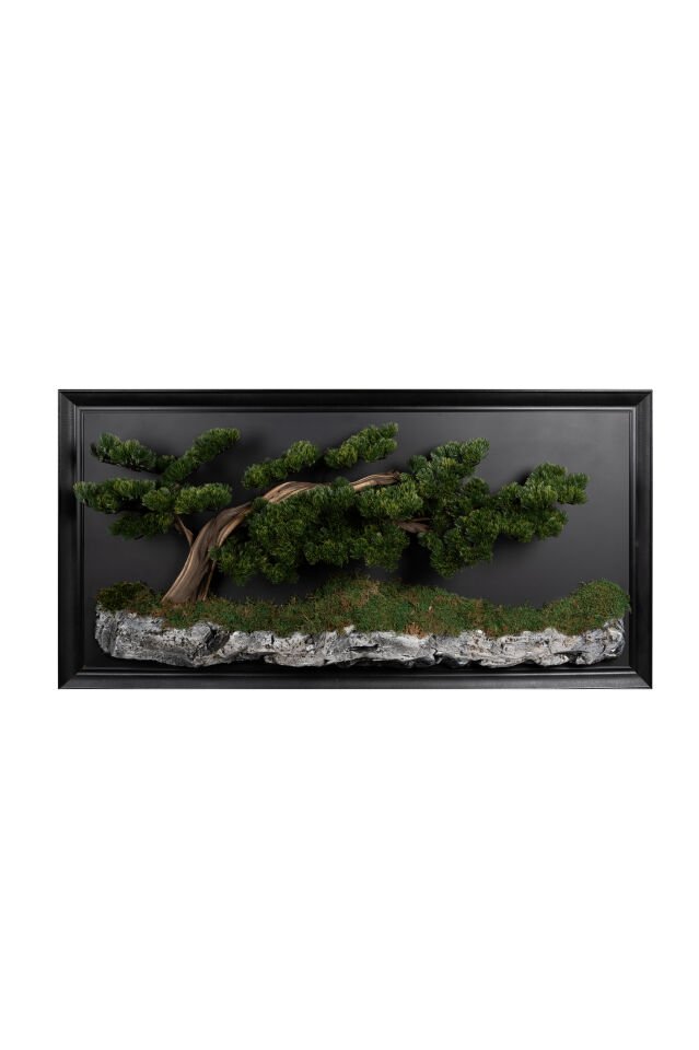Doğal Ağaç Gövdeli Yapay Bonsai Tablo Dikdörtgen 60 X 130 cm TB-1105